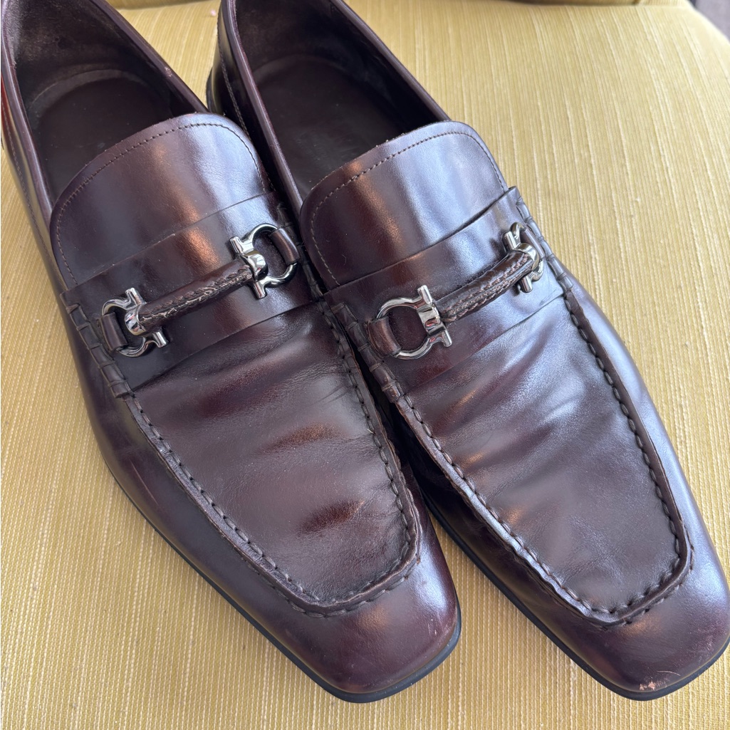 Salvatore Ferragamo Dark Brown Leather Loafers